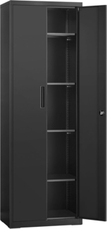 Songmics Aktenschrank mit 5 Ebenen, Stahl schwarz, 60 x 40 x 180 cm