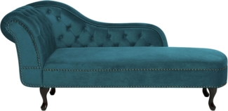 Beliani 'Nimes' Chaiselongue, Smaragdgrün, Samt, 79 x 65 x 169 cm, Links