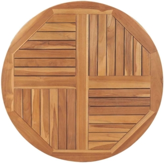 vidaXL Tischplatte Massivholz Teak Rund 2,5 cm 90 cm 48987