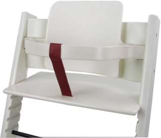 Bambiniwelt Schrittgurt, kompatibel mit Stokke 'Tripp Trapp' Hochstuhl, Lederriemen, Echtleder, rot