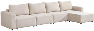 HOME DELUXE Modulares Schlafsofa VINA Beige - 380 x 168 cm