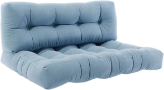 Vicco Palettenkissen Set Sitzkissen + Rückenkissen 15cm hoch Palettenmöbel Flocke eisblau