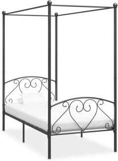 vidaXL Himmelbett-Gestell Grau Metall 90x200 cm [284440]