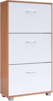 Casaria Schuhschrank (1-St) für 18 Paar Schuhe 3 Klappen Verstellbar 115x60x25cm Kippsicherung