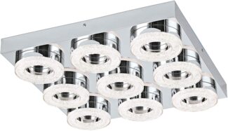 Eglo 95665 Wandleuchte Deckenleuchte Fradelo in chrom und, Kristall chrom, klar 9X4W L:44 H:6cm
