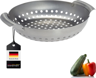 Bremermann Grillkorb rund, Edelstahl Silber, 27 x 6 x 22,5 cm