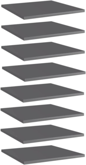 vidaXL Bücherregal-Bretter 8 Stk. Hochglanz-Grau 40x40x1,5 cm 805185