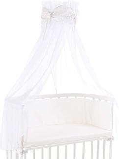 babybay Himmel Organic Cotton mit Schleife passend für alle Modelle, weiß Glitzersterne silber