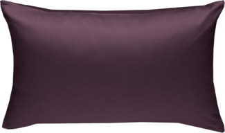 Bettwaesche-mit-Stil Mako-Satin / Baumwollsatin Bettwäsche uni / einfarbig brombeer Kissenbezug 40x60 cm