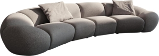 Big-Sofa Lunna 360x175 cm Bouclé Silbergrau 2 Kissen