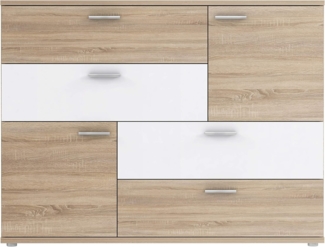Forte 'Skive' Kommode, Holzwerkstoff Sonoma Eiche, 95,9 x 41,3 x 124,9 cm