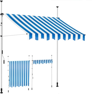 KESSER® Klemmmarkise mit Handkurbel Balkon, Balkonmarkise ohne Bohren, UV-beständig höhenverstellbar wasserabweisend, Sonnenschutz, Terrassenüberdachung, einfache Montage 200cm
