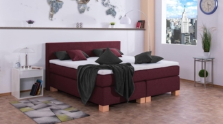 Meisterbetten Boxspringbett Vita 240x200 in W-Corall, Matratzenbezug Nano, Komfortschaum-Topper