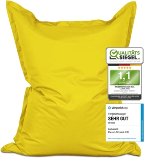 Lumaland 'Luxury' XXL-Sitzsack, Indoor & Outdoor, Gelb, Polyester, 380 l