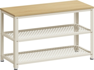 Vasagle Schuhbank Ablage für 6-8 Paar Schuhe, Stahl / Holzspanplatte beige, 73 x 30 x 45 cm