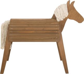 Roba Outdoor-Spielpferd mit Mähne und Schweif, wetterfest, Massivholz, Braun, 123 x 151 x 63 cm