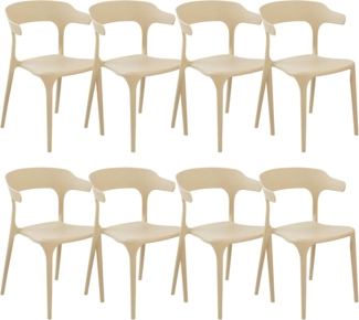 Esszimmerstuhl 8er Set GUBBIO Sandbeige
