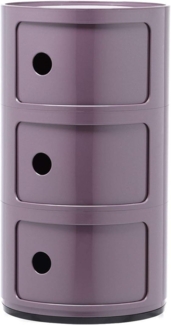 Kartell Componibili, 3 Elements, Violet, Runde Basis