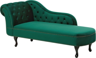 Beliani 'Nimes' Chaiselongue, Grün, Samt, 79 x 65 x 169 cm, Links