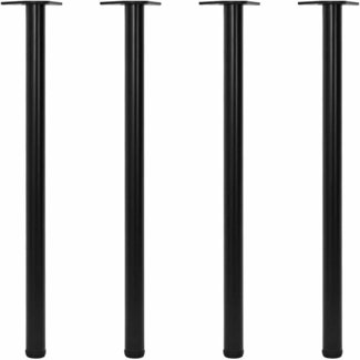 4 höhenverstellbare Tischbeine Schwarz 1100 mm