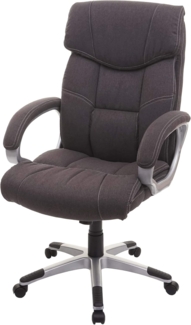 Mendler 'HWC-A71' Chefsessel, Stoff / Textil Wildleder-Optik dunkelgrau, max. 120 kg, FSC®
