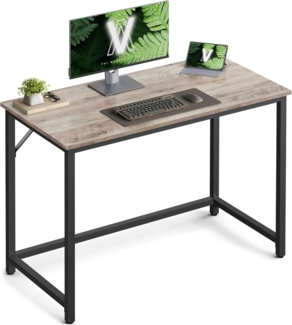 VASAGLE Schreibtisch, Kleiner Computertisch, Bürotisch, für Arbeitszimmer, Schlafzimmer, 50 x 100 x 76 cm, Industrie-Design, Metallgestell, Greige meliert-tintenschwarz