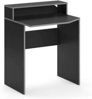 Vicco Computertisch, Schreibtisch Arbeitstisch Kron modern Monitorempore, Schwarz Grau, 70 x 87,2 x 60 cm