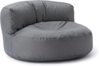 Lumaland runde Outdoor Sitzsack-Lounge, Polyester, Grau, 90 x 50 cm, 320 l