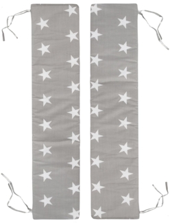 'Little Stars' Bankkissen, 2er Set, Polyester Grau, 2 x 89 x 18 cm