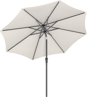 Songmics Sonnenschirm mit UV-Schutz bis UPF 50+, knickbar, Metall / Polyester beige, Ø 3 x 2,52 m