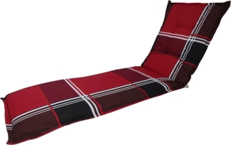 Madison 'A 023 ' Liegenauflage, Baumwolle und Polyester, rot/kariert, 200 x 60 cm