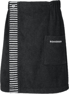 Schiesser 'Rom' Saunakilt, Baumwollfrottee schwarz, 46-54