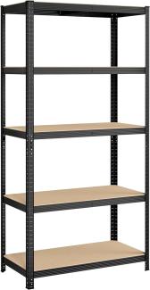 Songmics Schwerlastregal mit 5 Ablagen, Stahl / MDF, Schwarz, 200 x 50 x 100 cm