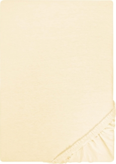 Biberna Jersey-Spannbetttuch, 100 % Baumwolle, Hellgelb, 1x 140x200 cm - 160x200 cm