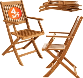 Casaria Gartenstuhl Sydney, Gartenstuhl Holz FSC®-zertifiziert Akazie Klappbar 56x54cm Garten