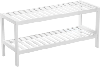 Schuhregal aus Bambus, 70 x 26 x 33 cm, weiß LBS02WT