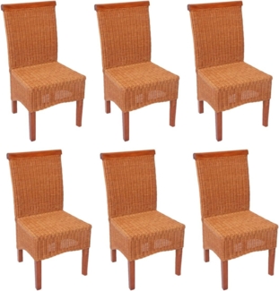 6er-Set Esszimmerstuhl Korbstuhl Stuhl M42, Rattan ~ ohne Sitzkissen