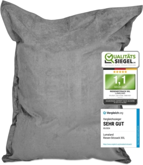 Lumaland 'Luxury' XXL-Sitzsack, Indoor & Outdoor, Grau, Microvelours, 380 l