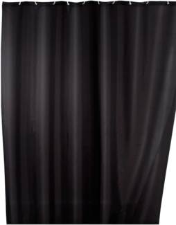 WENKO Duschvorhang Uni Black Breite 180 cm, Höhe 200 cm, Polyester, waschbar