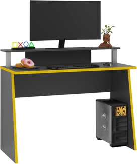 FMD Möbel 'ZOCKER PRO' melaminharzbeschichtete Spanplatte, Anthrazit,, Gaming-Tisch, 117 x 50 x 93 cm