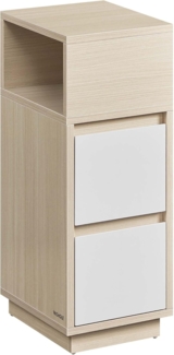 Vasagle 2er Set Nachttisch mit 2 Schubladen, Holz, 65 x 25 x 30 cm, Naturbeige-Wolkenweiß
