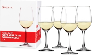 Spiegelau Winelovers Weißwein, 4er Set, Weißweinkelch, Weißweinglas, Weinglas, Kristallglas, 380 ml, 4090182