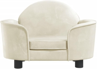 vidaXL Hundebett, Samt, Creme, 45 x 40 x 66 cm
