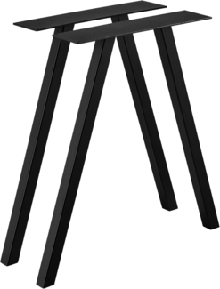 2er-Set Tischgestell 70x72 cm Metallgestell Schwarz en. casa