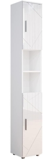 Vicco 'Irma' Badschrank mit 2 Türen und 6 Fächer, Holz, 192 x 30 x 30 cm, Weiß