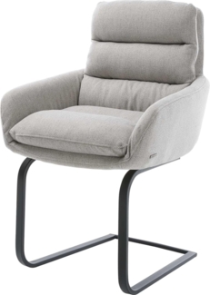 Freischwinger Abelia-Flex mit Armlehnen Stripes Hellgrau Freischwinger flach Schwarz