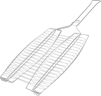 bremermann Grillguthalter Fischgriller 2fach // Edelstahl // ca. 65 x 26,5 cm // Fischbräter