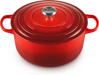 Le Creuset Signature Gusseisen-Bräter mit Deckel, Für alle Herdarten und Induktion geeignet, Rund, Kirschrot, 28,0 cm, 6.7