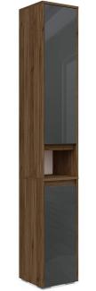 Vicco Hochschran Badschrank Badezimmerschrank Majest Nuss/Anthrazit 2 Türen