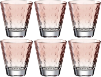 Leonardo OPTIC Trinkglas klein 215 ml Pastell koralle 6er Set - A